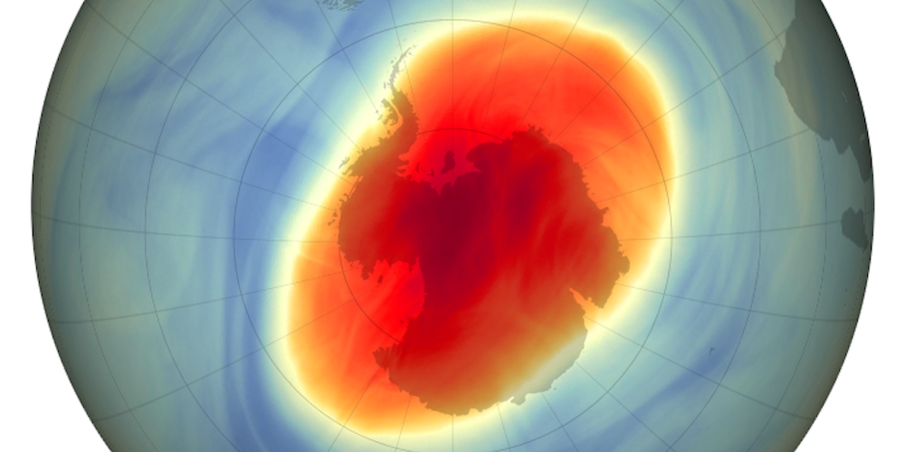 De omvang van het ozongat op 5 oktober 2022. 