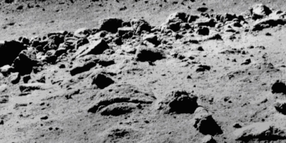 Het Maanoppervlak gezien door de Lunokhod 2 Maanwagen