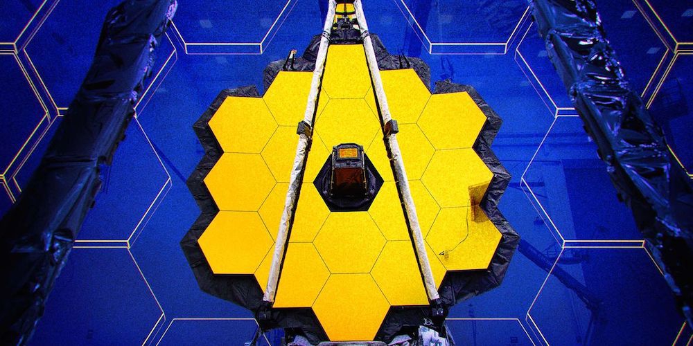 De spiegel van de James Webb Space Telescope. 