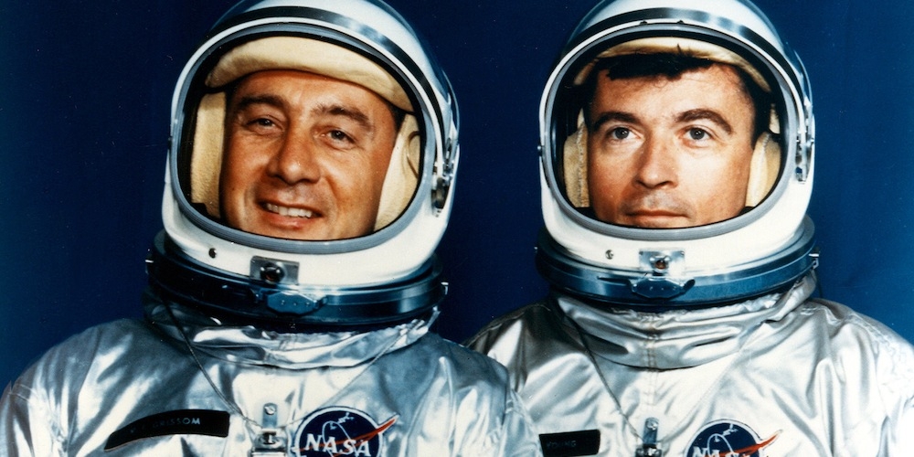 De eerste twee astronauten die de ruimte ingingen met een Gemini ruimtecapsule