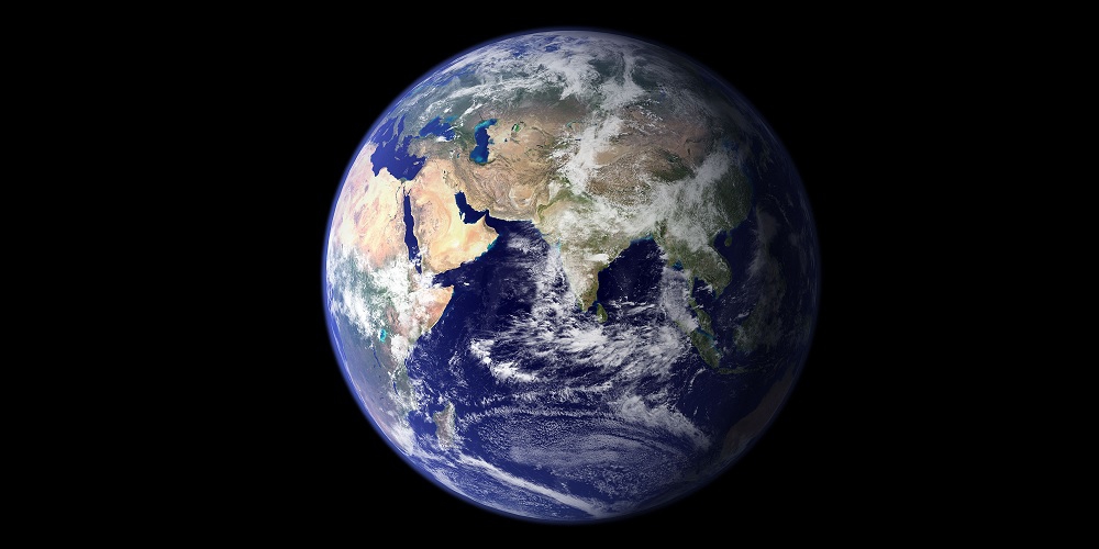 De aarde gezien vanuit de ruimte.