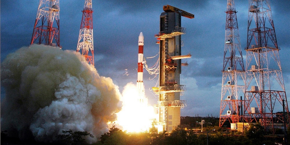 Lancering van een Indiase PSLV draagraket