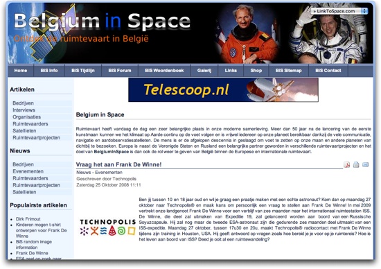 De nieuwe dochterpagina BelgiuminSpace