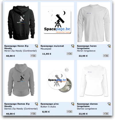 De gloednieuwe Spacepage shop